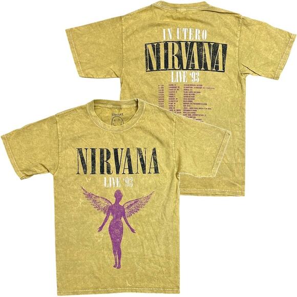 NIRVANA Other - Nirvana T-Shirt Live 1993 Concert Tour Utero Distressed Vintage Acid Wash Tee